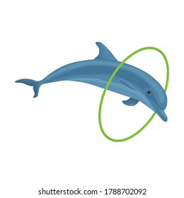 Dolphin vector icon.Cartoon vector icon isolated on white background dolphin.
