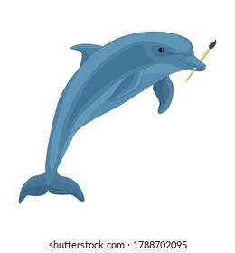 Dolphin vector icon.Cartoon vector icon isolated on white background dolphin.