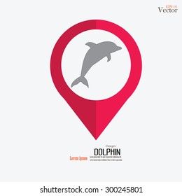dolphin vector icon.dolphin.vector illustration.