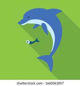 Dolphin vector icon.Flat vector icon isolated on white background dolphin .
