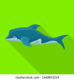 Dolphin vector icon.Flat vector icon isolated on white backgroun dolphin.