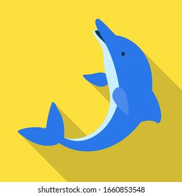 Dolphin vector icon.Flat vector icon isolated on white background dolphin .