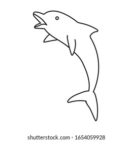 Dolphin vector icon.Outline vector icon isolated on white background dolphin .