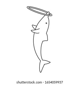 Dolphin vector icon.Outline vector icon isolated on white background dolphin .