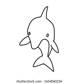 Dolphin vector icon.Outline vector icon isolated on white background dolphin .