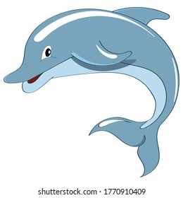 Dolphin vector illustration. Cartoon character