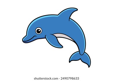 Dolphin vector illustration in cartoon, clipart, and line art styles for digital use