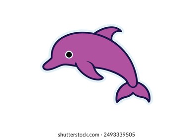 Dolphin vector illustration in cartoon, clipart, and line art styles for digital use