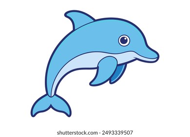 Dolphin vector illustration in cartoon, clipart, and line art styles for digital use