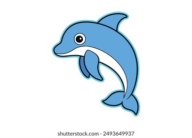 Dolphin vector illustration in cartoon, clipart, and line art styles for digital use