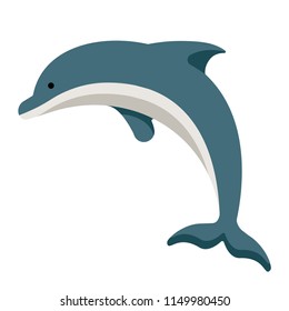 Dolphin vector illustration in flat color design