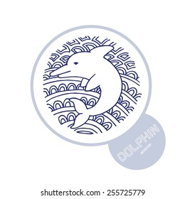 Dolphin vector illustration. Marine background
