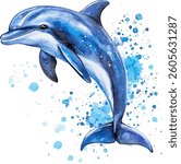 Dolphin Vector Illustration on White Background