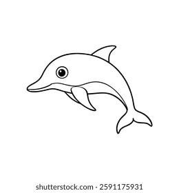 Dolphin vector illustration on white background