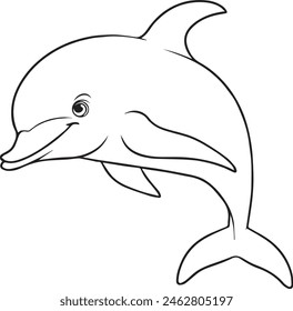 Dolphin - Vector Illustration ready for vinyl cutting on white background.