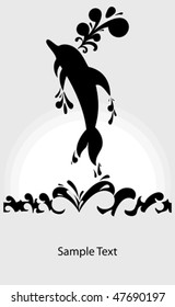 Dolphin  Vector Illustration sea drop