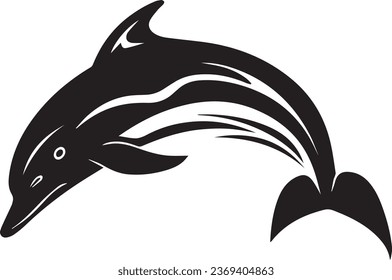 dolphin vector illustration for wall art, sticker and tattoo