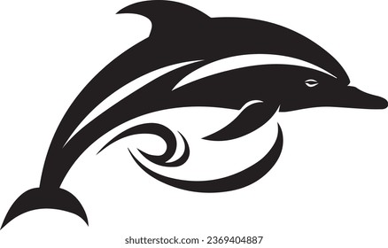 dolphin vector illustration for wall art, sticker and tattoo