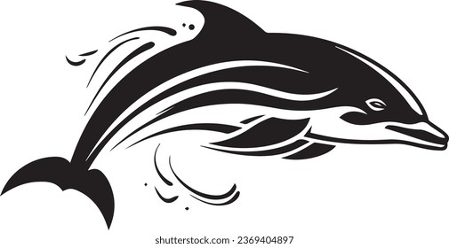 dolphin vector illustration for wall art, sticker and tattoo