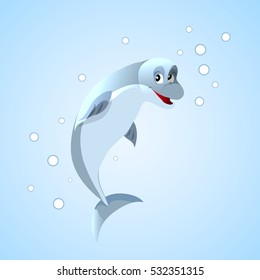 DOLPHIN  . Vector illustration.csrtoon animals.