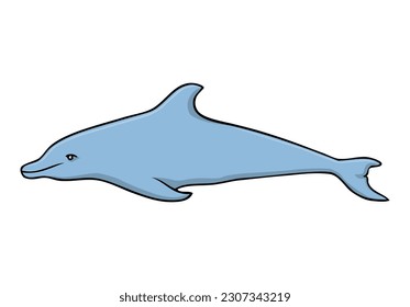dolphin vector illustration,isolated on white background,top view