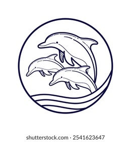 Dolphin Vector Image, Dolphin Jump Icon Symbol, Aquatic Animal Dolphin Vector Image.