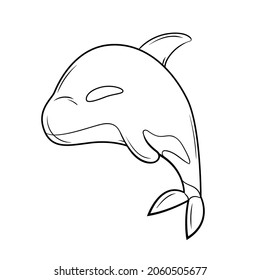 Dolphin vector line art isolated background