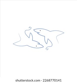Dolphin vector logo design animal