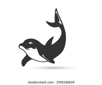 Dolphin vector logo design. Creative dolphin icon vector design template.