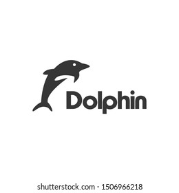 Dolphin vector logo design, modern logotype in dark neutral