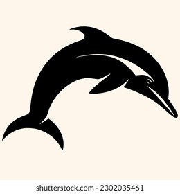 Dolphin vector for logo or icon, drawing Elegant minimalist style,abstract style Illustration