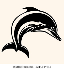Dolphin vector for logo or icon, drawing Elegant minimalist style,abstract style Illustration
