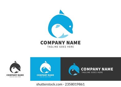 Dolphin vector logo template and animal icon design