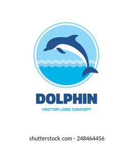 Dolphin - vector logo template concept illustration. Design element. 