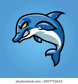 Dolphin vector mascot logo illustration