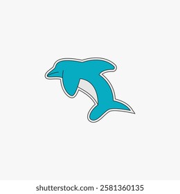 Dolphin vector on plain background, perfect for greeting card, wallpaper, and creative design.