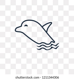 Dolphin vector outline icon isolated on transparent background, high quality linear Dolphin transparency concept can be used web and mobile