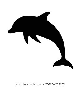 dolphin vector silhouette black and white.