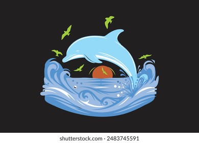 dolphin vector silhouette design art