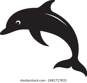 Vector de delfín silueta de arte editable.