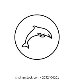 Dolphin. Vector silhouette on a white background.