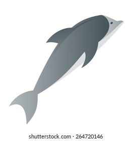 Dolphin. Vector silhouette on a white background.