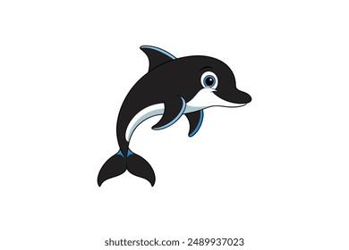 Dolphin vector style white white background