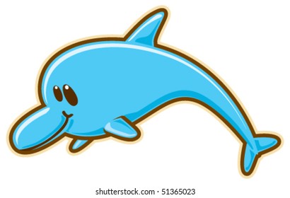 Dolphin. Vector without gradients, great for printing.