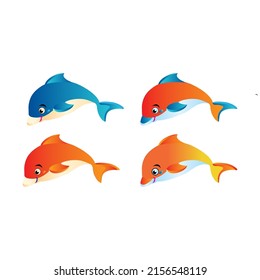 Vectores delfines vectores peces de color