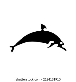 dolphin water mammal animal glyph icon vector. dolphin water mammal animal sign. isolated contour symbol black illustration