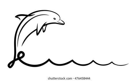 Dolphin with wave.