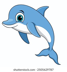 dolphin white background vector illustration