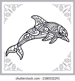 Dolphin zentangle arts isolated on white background