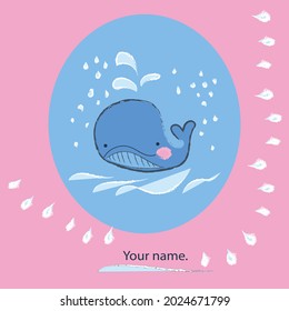 dolphin.a small cheerful dolphin swims among the waves, splashing water.vector graphics.the file being edited.print.textiles,postcards, wallpapers,posters,book illustrations.